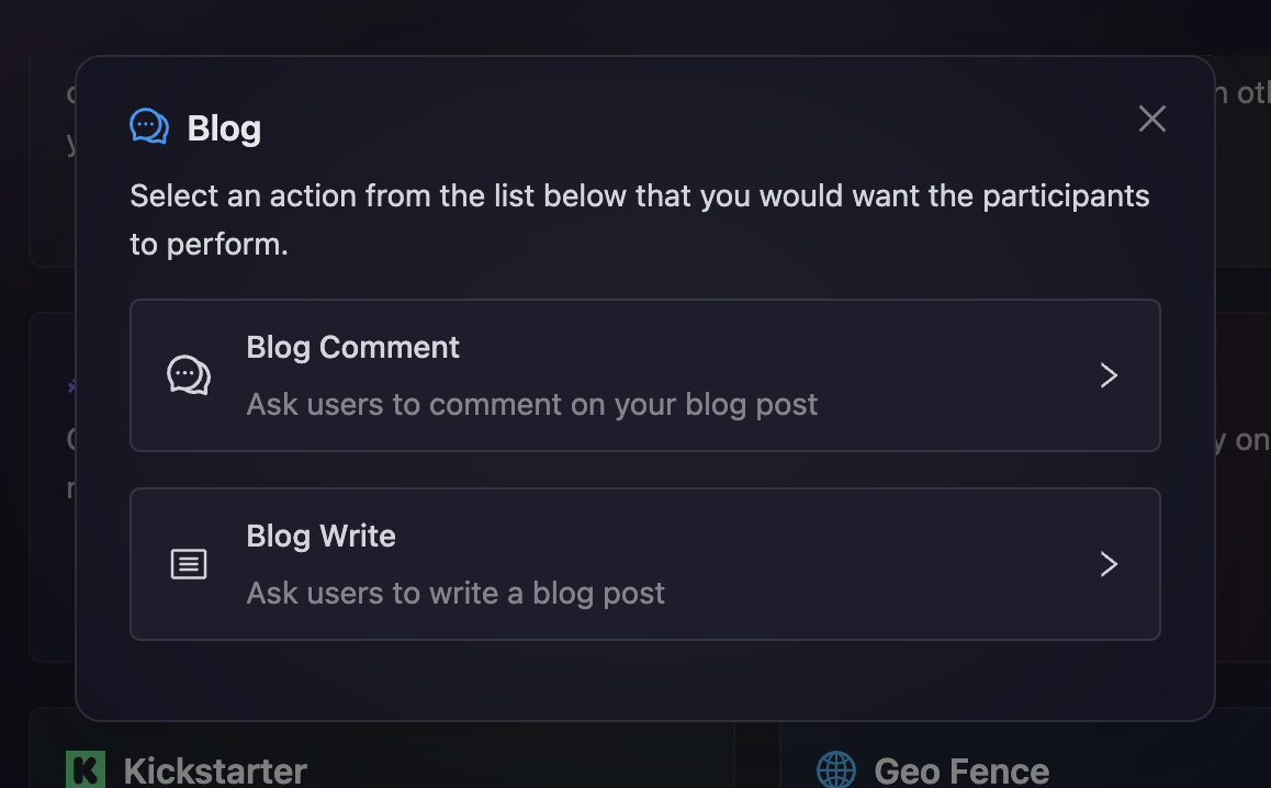 Blog Task Options