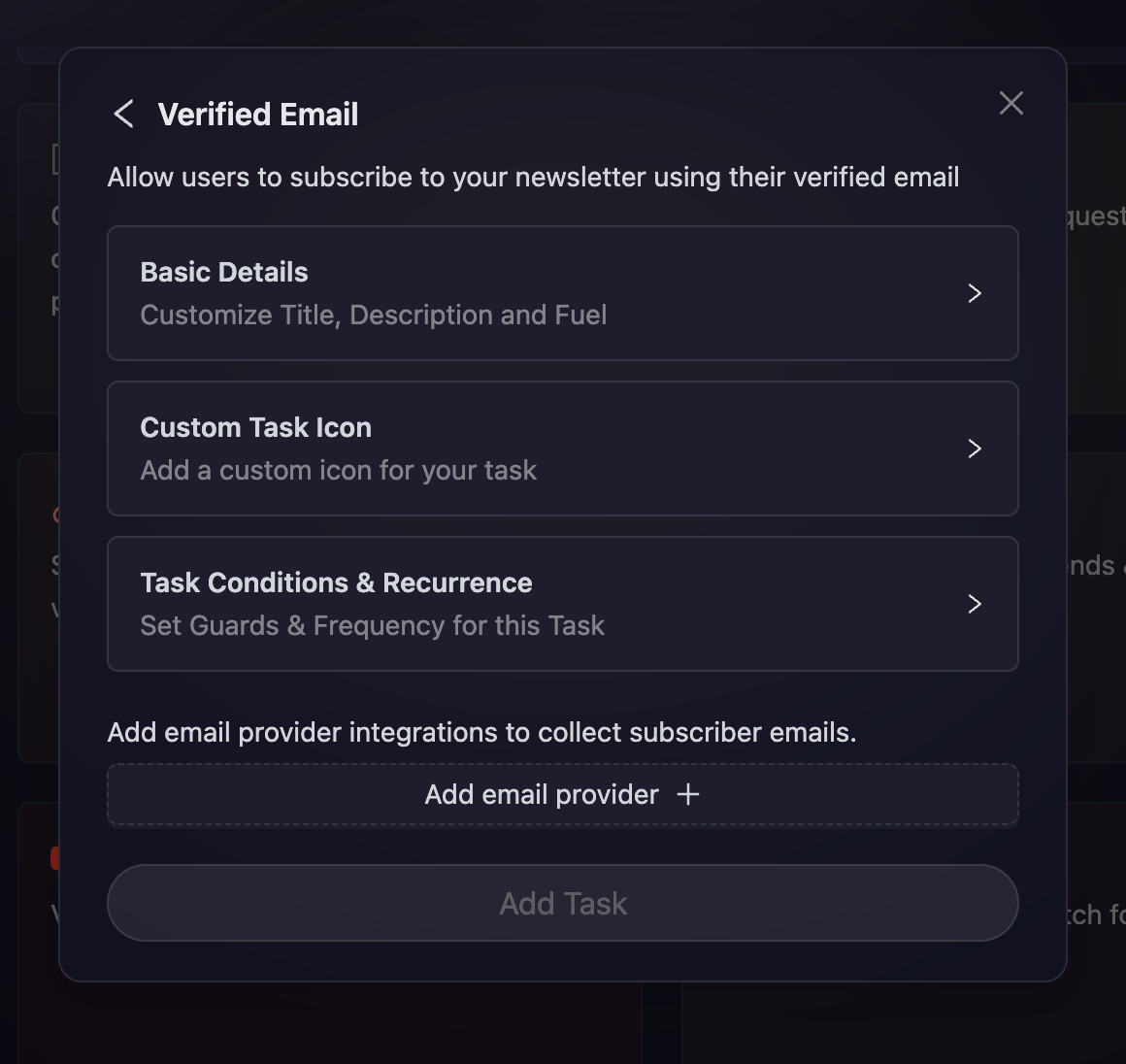Email Task Subscribe