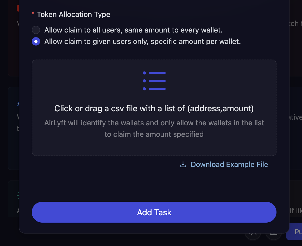 Faucet Task Custom Allocation