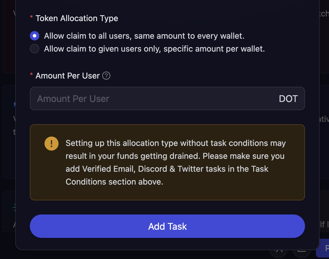 Faucet Task Equal Allocation