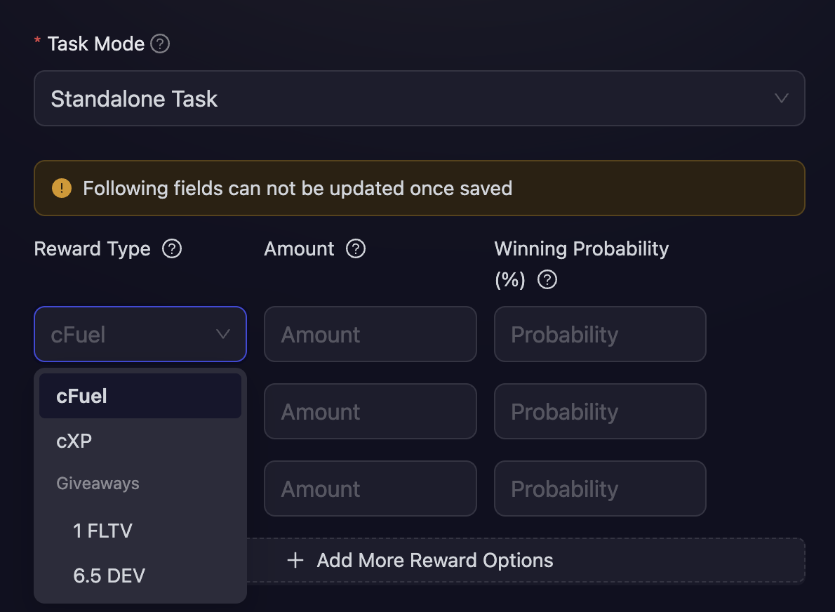 Spin the Wheel Task Reward
