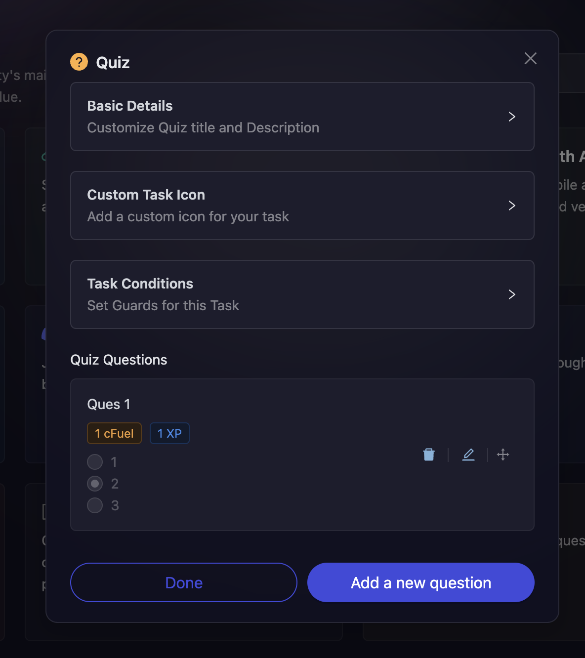 Quiz Task Questions List