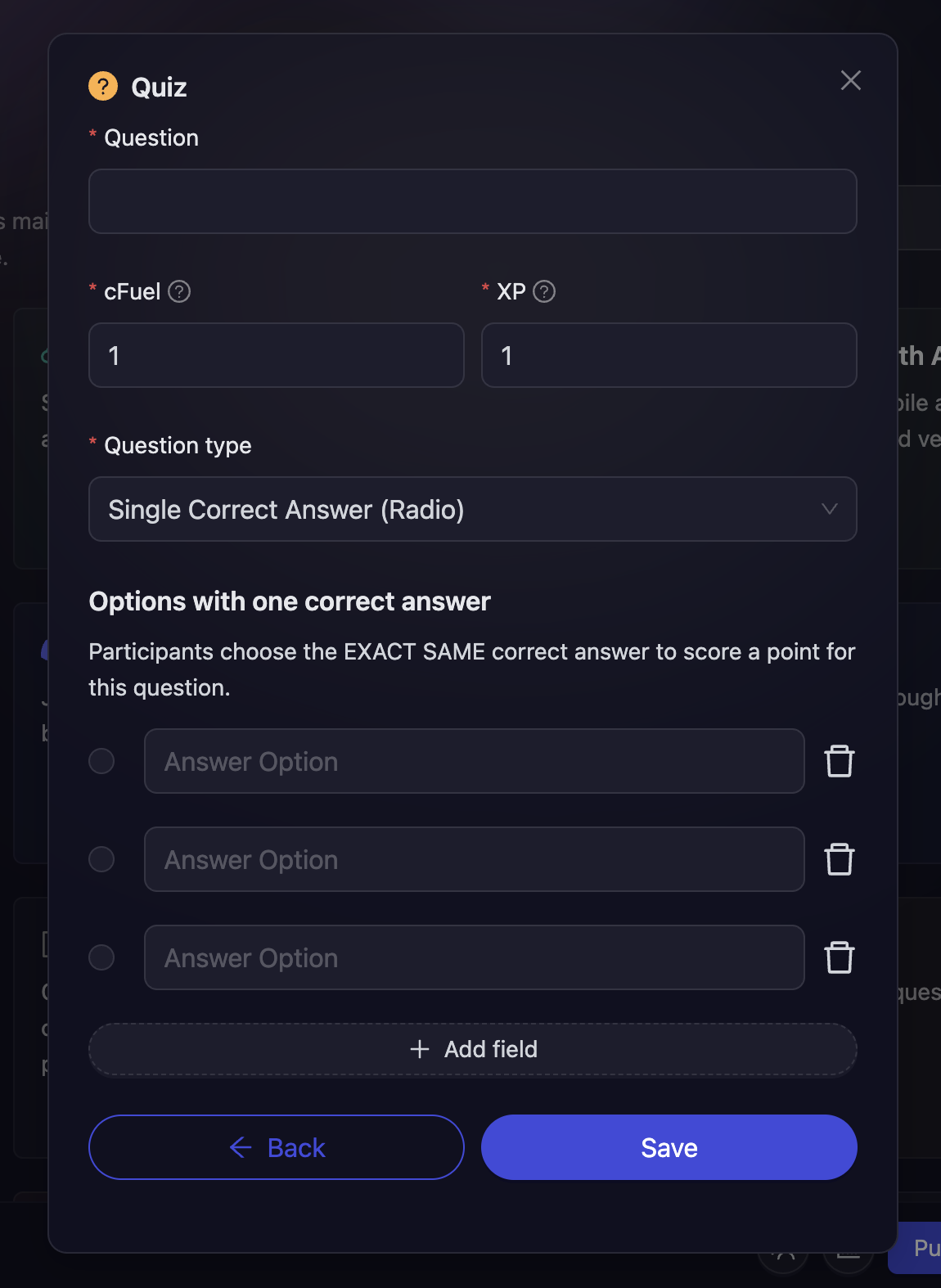 Quiz Task Question