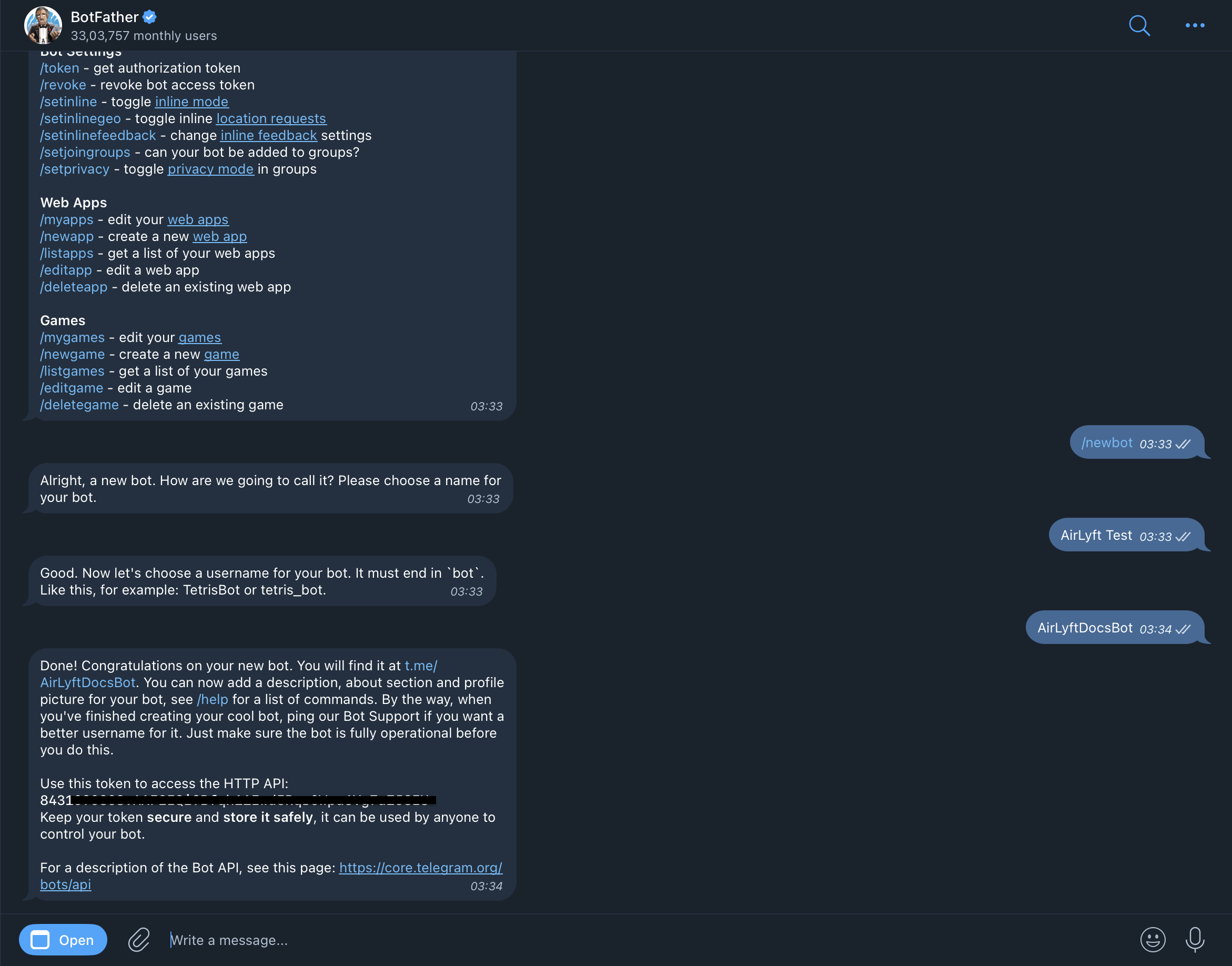 BotFather Bot Name and Username