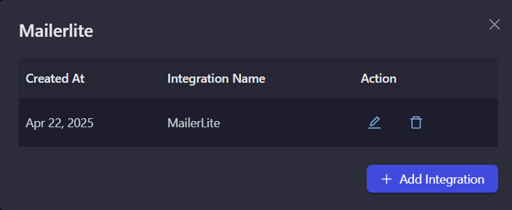MailerLite Integration