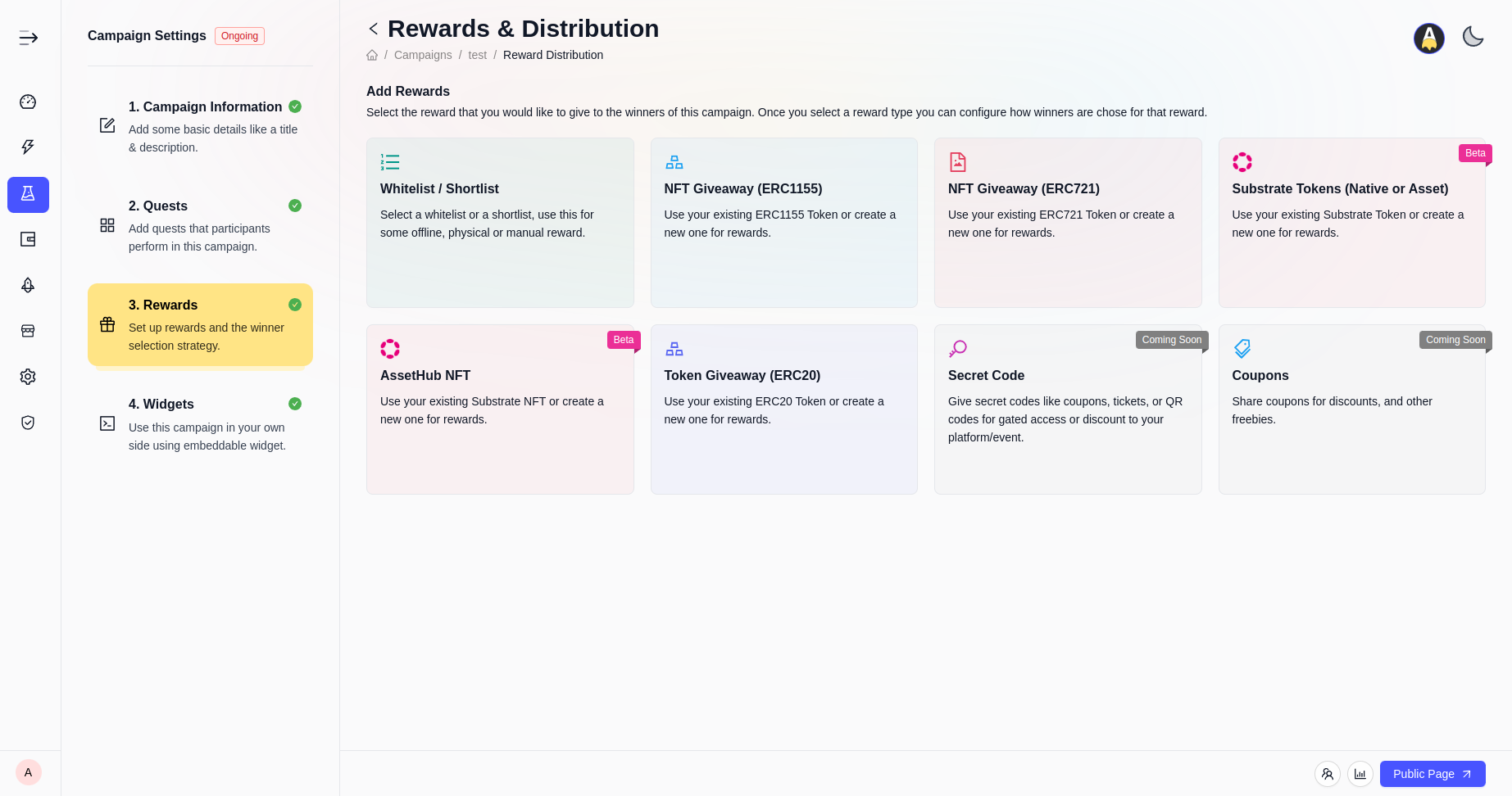 Reward Distribution